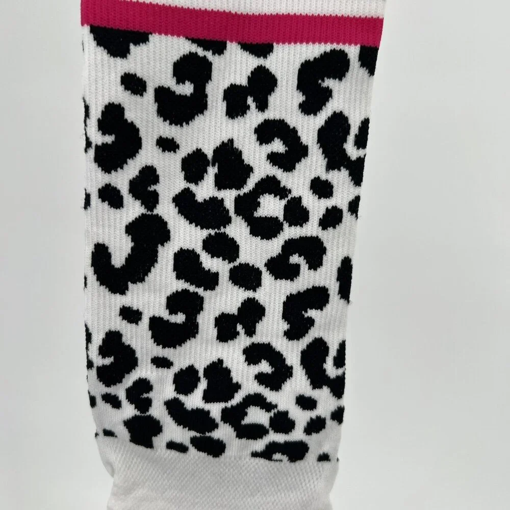 Brooks Tempo Knit Crew Running Socks Snow Leopard S/M Athletic Arch Compression